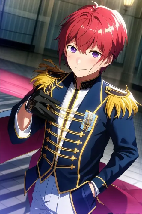 <lora:tsukasa_suou:0.8>, masterpiece, best quality, ultra-detailed, ultra-high contrast , 1boy, 8k, tsukasa_suou, knights_ensemble_stars,wallpaper quality, standing, complex background, realistic,