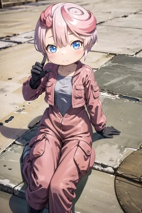 1 girl,cute,(looking at viewer:1.0), petite, details sky,((masterpiece:1.4,best quality)),multiple details,eyeshadow, (medium shot:1.5), gradiant eyes, sitting
<lora:tepaste:0.7> tepaste,multicolored hair, red hair, bangs, blue eyes, cropped jacket, (pink jacket:1.4), (red jumpsuit:1.4),
<lora:more_details:0.2>