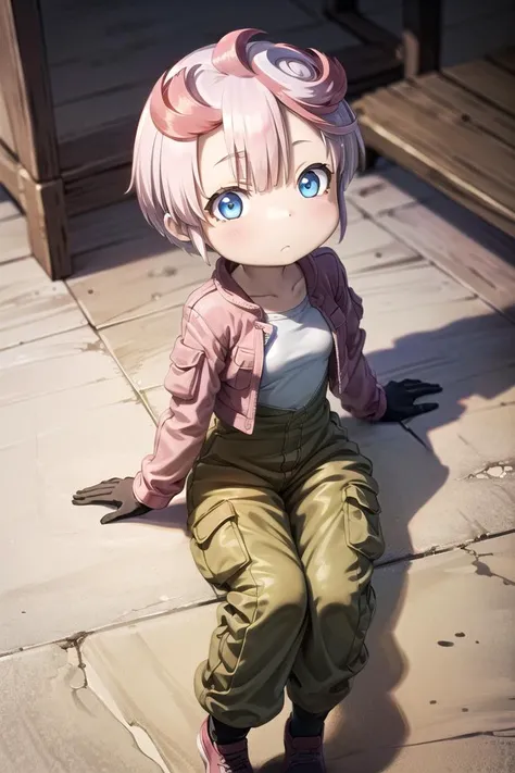 1 girl,cute,(looking at viewer:1.0), petite, details sky,((masterpiece:1.4,best quality)),multiple details,eyeshadow, (medium shot:1.5), gradiant eyes, sitting
<lora:tepaste:0.7> tepaste,multicolored hair, red hair, bangs, blue eyes, cropped jacket, (pink jacket:1.4), (red jumpsuit:1.4),
<lora:more_details:0.2>
