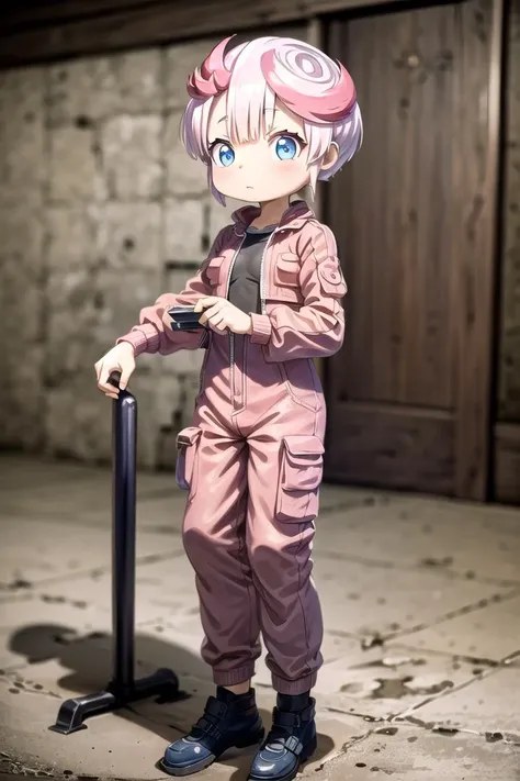 1 girl,cute,(looking at viewer:1.0), petite, details sky,((masterpiece:1.4,best quality)),multiple details,eyeshadow, (medium shot:1.5), gradiant eyes,  sitting
 <lora:tepaste:0.7> tepaste,multicolored hair, red hair, bangs, blue eyes, cropped jacket, (pink jacket:1.4), (red jumpsuit:1.4),
 <lora:more_details:0.2>