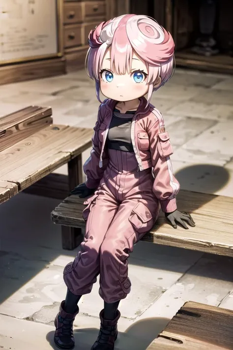 1 girl,cute,(looking at viewer:1.0), petite, details sky,((masterpiece:1.4,best quality)),multiple details,eyeshadow, (medium shot:1.5), gradiant eyes, sitting
<lora:tepaste:0.7> tepaste,multicolored hair, red hair, bangs, blue eyes, cropped jacket, (pink jacket:1.4), (red jumpsuit:1.4),
<lora:more_details:0.2>