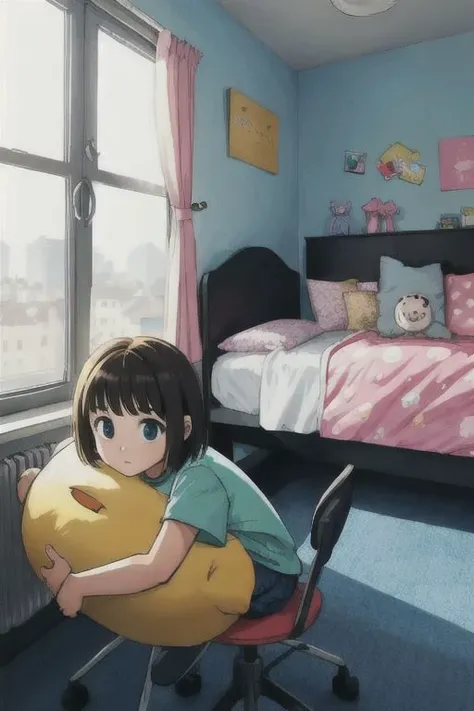 young girl in room