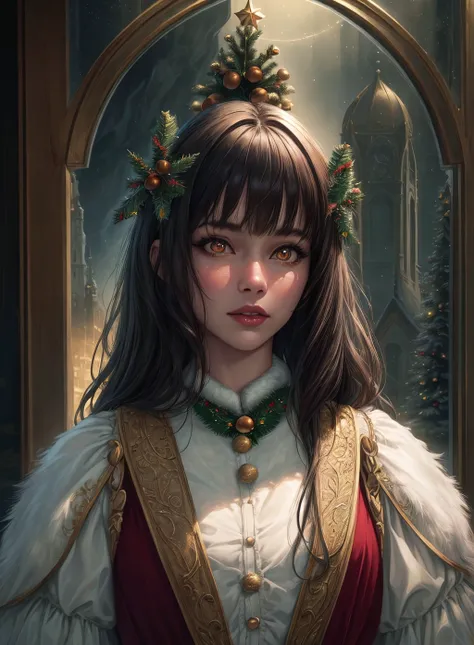masterpiece,best quality,CG,wallpaper,HDR,high quality,high-definition,extremely detailed,(christmas atmosphere:1.2),whimsical vibes,magical energy,(enchanting aura:1.1),(ethereal glow:1.1),(dreamlike world:1.4),(detailed:1.05),(extremely detailed:1.06),sharp focus,(intricate:1.03),(extremely intricate:1.04),(epic scenery:1.09),(beautiful scenery:1.08),(detailed scenery:1.08),(intricate scenery:1.07),(wonderful scenery:1.05),(beautiful face:1.1),<lora:add_detail:0.3>,<lora:EnhancedDetail:0.5>,ultra sharp detail,vibrant bright colors,perfect lighting,RAW candid cinema,16mm,color graded portra 400 film,remarkable color,ultra realistic,textured fur,remarkable detailed pupils,shot with cinematic camera,