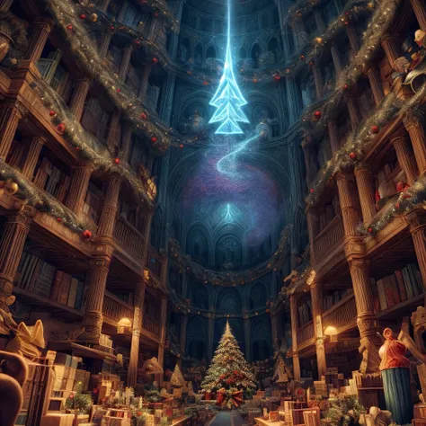 masterpiece,best quality,CG,wallpaper,HDR,high quality,high-definition,extremely detailed,(christmas atmosphere:1.2),whimsical vibes,magical energy,(enchanting aura:1.1),(ethereal glow:1.1),(dreamlike world:1.4),(detailed:1.05),(extremely detailed:1.06),sharp focus,(epic scenery:1.09),(beautiful scenery:1.08),(detailed scenery:1.08),(wonderful scenery:1.05),(beautiful face:1.1),<lora:add_detail:0.3>,<lora:EnhancedDetail:0.5>,ultra sharp detail,vibrant bright colors,perfect lighting,RAW candid cinema,16mm,color graded portra 400 film,remarkable color,ultra realistic,textured fur,remarkable detailed pupils,shot with cinematic camera, Clutter-Home.pt