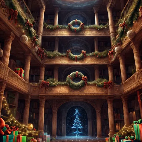 masterpiece,best quality,CG,wallpaper,HDR,high quality,high-definition,extremely detailed,(christmas atmosphere:1.2),whimsical vibes,magical energy,(enchanting aura:1.1),(ethereal glow:1.1),(dreamlike world:1.4),(detailed:1.05),(extremely detailed:1.06),sharp focus,(epic scenery:1.09),(beautiful scenery:1.08),(detailed scenery:1.08),(wonderful scenery:1.05),(beautiful face:1.1),<lora:add_detail:0.3>,<lora:EnhancedDetail:0.5>,ultra sharp detail,vibrant bright colors,perfect lighting,RAW candid cinema,16mm,color graded portra 400 film,remarkable color,ultra realistic,textured fur,remarkable detailed pupils,shot with cinematic camera, Clutter-Home.pt