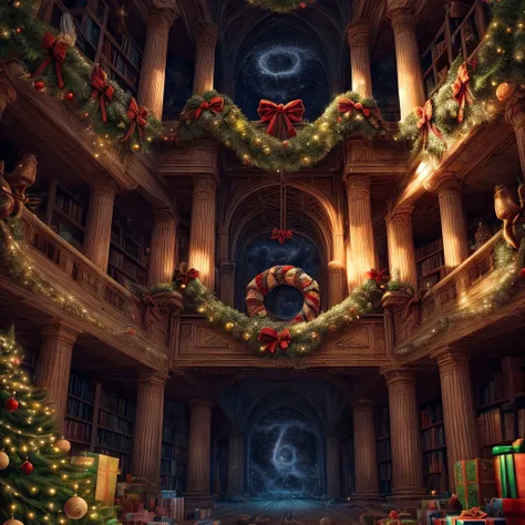 masterpiece,best quality,CG,wallpaper,HDR,high quality,high-definition,extremely detailed,(christmas atmosphere:1.2),whimsical vibes,magical energy,(enchanting aura:1.1),(ethereal glow:1.1),(dreamlike world:1.4),(detailed:1.05),(extremely detailed:1.06),sharp focus,(epic scenery:1.09),(beautiful scenery:1.08),(detailed scenery:1.08),(wonderful scenery:1.05),(beautiful face:1.1),<lora:add_detail:0.3>,<lora:EnhancedDetail:0.5>,ultra sharp detail,vibrant bright colors,perfect lighting,RAW candid cinema,16mm,color graded portra 400 film,remarkable color,ultra realistic,textured fur,remarkable detailed pupils,shot with cinematic camera, Clutter-Home.pt
