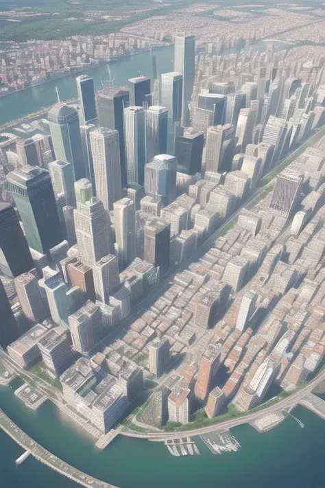 best quality, city from above, daytime