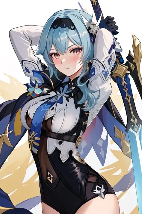 ((Masterpiece)), ((HD,)), ((aesthetic)), 《Raiden Shogun》, 《Genshin Impact》, cute face, blushing, smile, sexy pose, full body potrait