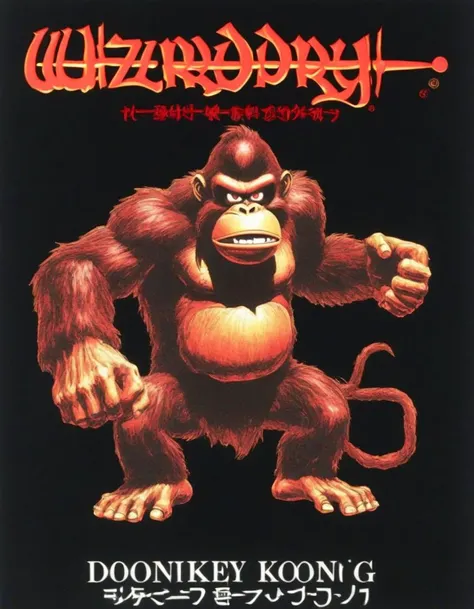 (wzdry:1.1) poster with text 'donkey kong country', depicting a scary spooky (gruesome:1.5) drawing of (angry:1.1) (Diddy Kong:1.2) as a zombie, from a japanese 70s horror movie poster, dark background, black background, FADED COLORS
<lora:wzdry:1>