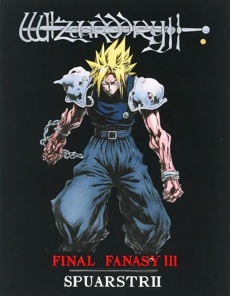 (wzdry:1.1) poster with text 'final fantasy vii', depicting a scary spooky (gruesome:1.2) drawing of (angry:1.1) (cloud strife:1.2) as a zombie, from a japanese 70s horror movie poster, dark background, black background, FADED COLORS
<lora:wzdry:1>