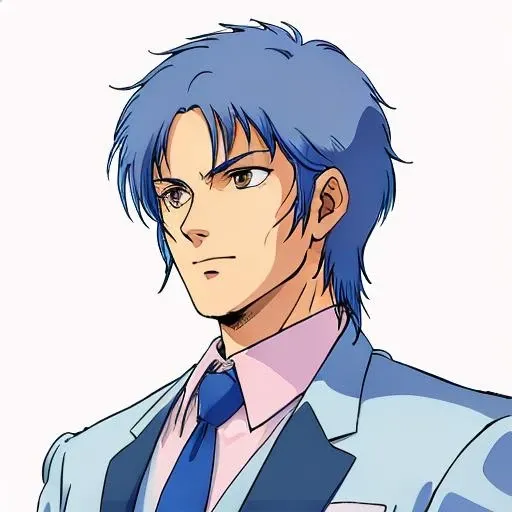 masterpiece,high quality,
white background,simple background,
<lora:mashymrecello001:0.6>,solo,
mashymre_cello,1man,
short hair,blue hair,brown eyes,
suit,white jacket,blue necktie,pink shirt,