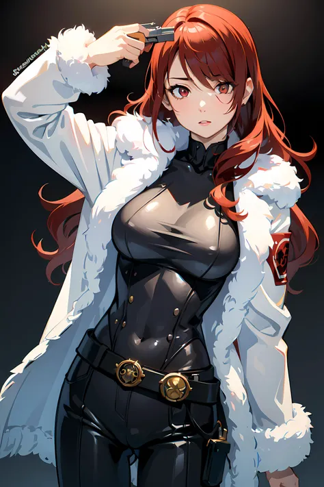 masterpiece,best quality,photorealistic, unreal engine, ultra_res, extremely detailed,
1girl,MITSURU KIRIJOU,PERSONA 3,BODYSUIT <lora:MITSURUv2:0.4>
red eyes, solo, long hair, red hair, hair over one eye, huge breasts, (belt, gun, holster, framed breasts, white fur coat,)
(G2H, GUN TO HEAD, HANDGUN, HOLDING GUN:1.2) ,<lora:Gun2Head11:1>
<lora:izumirika_lora:0.4>
<lora:teargrants-nvwls-v1:0.0>
<lora:hand_in_panties_(not_self)_v1:0.6>
cowboy shot, dynamic pose,