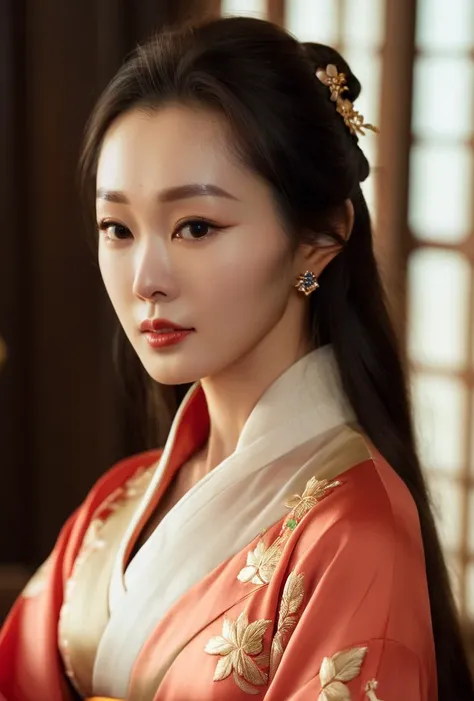 cinematic film still of (masterpiece,best quality,ultra high res:1.2),(photo-realistic:1.3),(beautiful face,exquisite face,skin texture:1.1),long hair,
side_light,sweet,<lora:songyi_XL_0_-000004:1.1>,
chinese actress,songyi,hanfu,song style outfits,face id photo,, shallow depth of field, vignette, highly detailed, high budget, bokeh, cinemascope, moody, epic, gorgeous, film grain, grainy