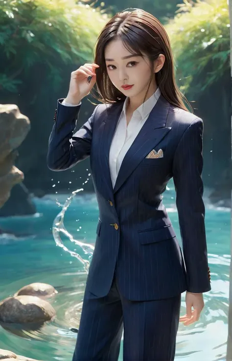 anime artwork of (masterpiece,best quality,ultra high res:1.2),(photo-realistic:1.3),(beautiful face,exquisite face,skin texture:1.1),(Polished_pinstripe_blazer:1.4),(Wide-leg_trousers:1.3),(Block-heel_loafers:1.2),
side_light,sweet,<lora:songyi_XL_0_-000004:1.1>,
chinese actress,songyi,<lora:xl-shanbailing-æ°´å
ç´ 1011waterV20:1>,water element,water,a girl made of part water,, anime style, key visual, vibrant, studio anime, highly detailed