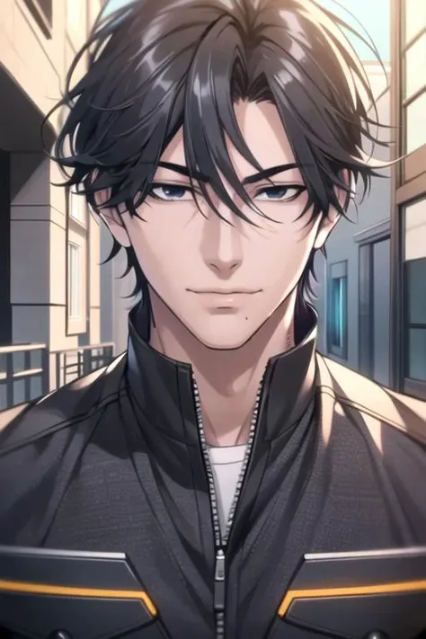 masterpiece, best quality, game cg, 1boy, solo, male focus, looking at viewer, , , <lora:kousuke_ooshiba:0.70>, kousuke_ooshiba, black hair, black eyes, , soft science fiction, 8k resolution