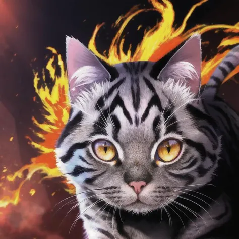 cat in fire, ral-lava,purple wool, red fire <lora:ral-lava-sdxl:1>