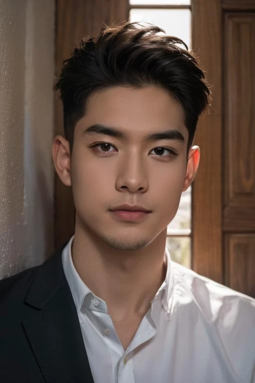 (masterpiece:1.35),(bestquality:1.4),8k,ultra-detailed,photography,(ultra-realistic:1.4),Art Composition,(1boy:1.48),(solo:1.44),Switzerland male,dark eyes in Switzerland Alps,smile at you,looking at you,he shows you the beauty of the Switzerland,right hand palm in front of you to invite you to come in a place.,