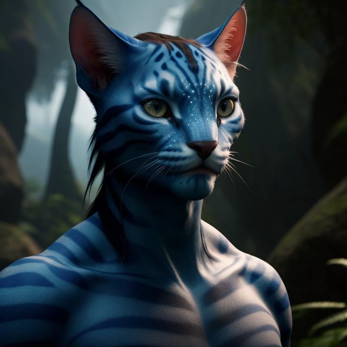 movie avatar with cats, 4k 8k HDR raw, cinematic lighting, portrait