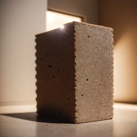 a cinder block, in a museum, Photorealistic, Hyperrealistic, Hyperdetailed, analog style, soft lighting, subsurface scattering, realistic, heavy shadow, masterpiece, best quality, ultra realistic, 8k, golden ratio, Intricate, High Detail, film photography, soft focus, RAW candid cinema, 16mm, color graded portra 400 film, remarkable color, ultra realistic,