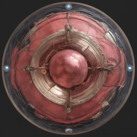 never before seen art style, a backwards circle, (silver and pink cloth metallic), doing everything, can see the viewer, ((flesh circuitry)), (((the most interesting object ever created)))