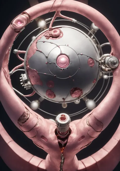 never before seen art style, a backwards circle, (silver and pink cloth metallic), doing everything, entirely out of frame, can see the viewer, ((flesh circuitry)), (((the most interesting object ever created)))
