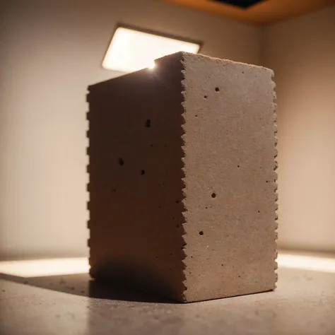 a cinder block, in a museum, Photorealistic, Hyperrealistic, Hyperdetailed, analog style, soft lighting, subsurface scattering, realistic, heavy shadow, masterpiece, best quality, ultra realistic, 8k, golden ratio, Intricate, High Detail, film photography, soft focus, RAW candid cinema, 16mm, color graded portra 400 film, remarkable color, ultra realistic,