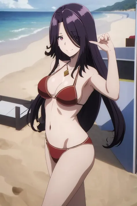 ((masterpiece, high quality, best quality, highres)):1.2,
outdoors, beach, smile, looking at viewer,
((red bikini,))
aurora, <lora:Aurora-10:1>