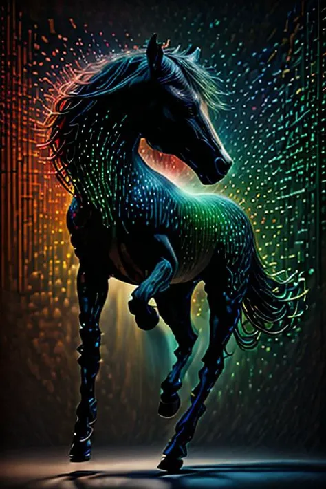 (binarybug horse style), dark green background, red sparkles, blue particles, high detailed, dynamic, kinetic, cinematic, UHD, 16K <lora:BinaryBug:1> <lora:speedy1p5:1> <lora:BinaryBug:1.05> <lora:speedy1p5:1.15>