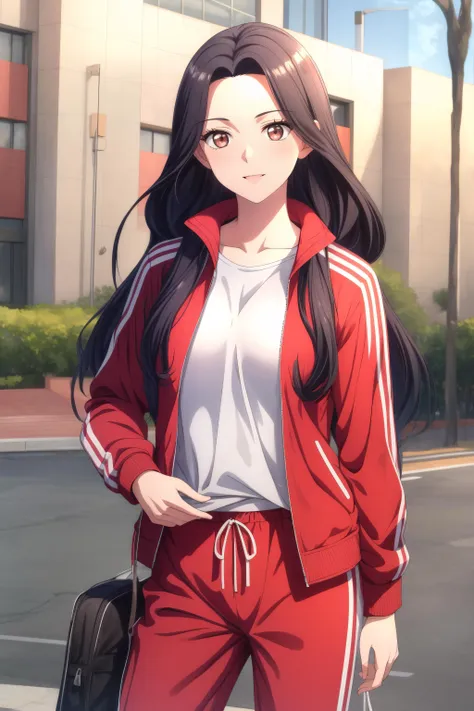 (masterpiece, best quality), <lora:geum-ok yeon-lora-Faxtron:0.8> geum-ok yeon, brown eyes, black hair, long hair, medium breasts, red track jacket, red track pants,
<lora:add_detail:0.8>