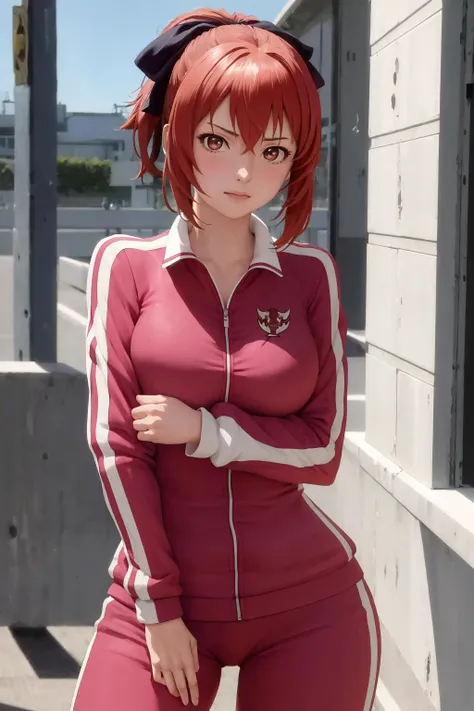 masterpiece, best quality, 1girl, solo, <lora:minorirokujou-maken-ki-richy-v1:1>, rokujou minori, standing, 1girl, solo, track suit, track jacket,