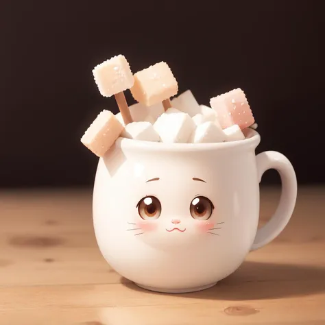 best quality, highly detailed, detailed background, kawaii, sugar cube