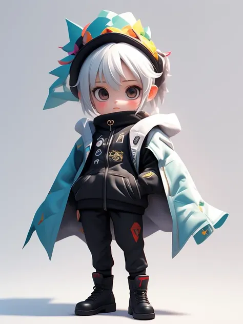 (Full body photo),1 Transparent cute wizard, Exquisite hat:1.2, Exit hat: 1.2, Cyberpunk, Fantasy glow, clean, white background, (Raytracing, HDR, Unreal rendering, Reasonable design, High detail, Masterpiece, Best quality, Ultra HD)