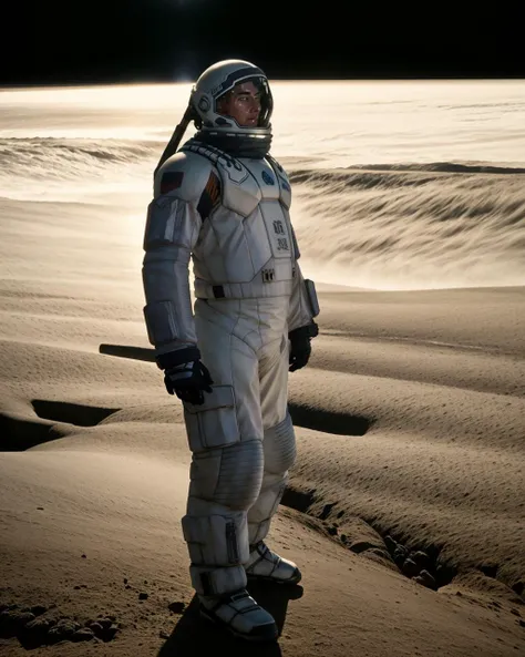 a man in a space suit holding a bat , unreal 5, a raytraced image