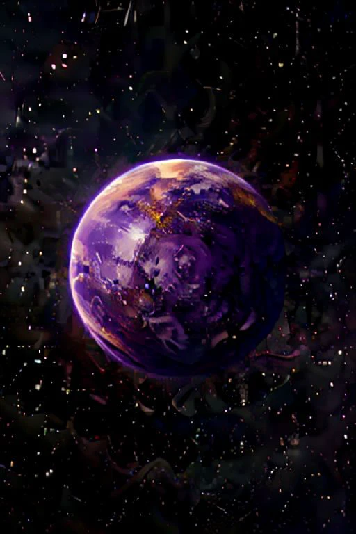 planet purple planet space planet  rock tentacles with a purple halo