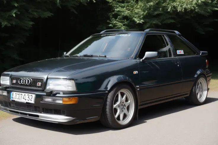 (AUDI80S2) ((white RALLY)) car, import tuner, graffiti, ((racing)), photorealistic, shot by Sony a7iii <lora:AUDI80S2:0.8> <lora:epiNoiseoffset_v2:0.8>