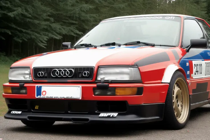 (AUDI80S2) ((RALLY)) car, import tuner, graffiti, ((racing)), photorealistic, shot by Sony a7iii <lora:AUDI80S2:0.8> <lora:epiNoiseoffset_v2:0.8>