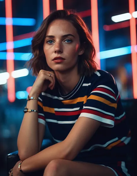 cinematic photo professional photography of of ((ohwx woman)) in the style of danny mondrian, 4k resolution. 8mm lens f/8 full hd depth shading portrait film grain detailed realistic vfx simulation face fine detail high quality octane render unreal engine beautiful colors by richard kuanzlo and jeremy lipking cinematic realism volumetric lighting subsurface scattering light effect very hyperrealism photo on canvas trending at cgsociety artstation <lora:maya_dh128_v1-step00015000:1> . 35mm photograph, film, bokeh, professional, 4k, highly detailed