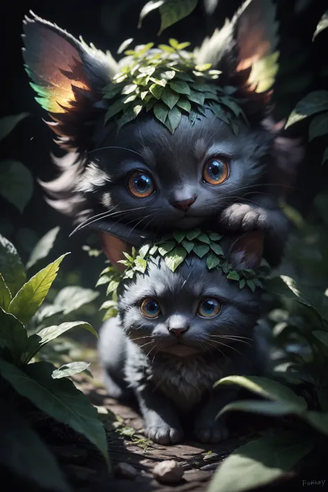 grainy, extremely detailed, intricate detail, dynamic lighting,photorealistic, <lora:FilmG4:1>,filmg , natural lighting,   <lora:LowRA:0.5> ,  <lora:m0nst3rfy3(0.5-1)M:0.7>,m0nst3rfy3, cat playing with moth