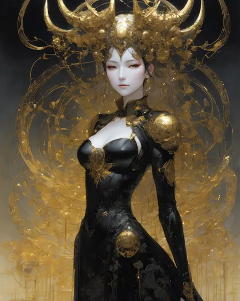 1 female demon, hands on face , elegant,
mechanical arms
full body, wide angle
(art by Koji Morimoto Yoann Lossel Ikenaga Yasunari )