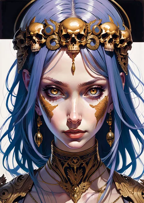1 female cleavage gradient
beautiful
heavy metal
skulls
leaning forward
full body
art by Katsuya Terada , katsuhiro otomo Neil Gaiman