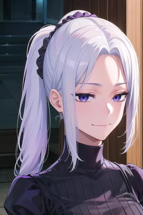 meimei, <lora:meimei-lora-nochekaiser:1>,
mei mei, hair ornament, (purple eyes:1.1), ponytail, scrunchie, hair scrunchie, (parted bangs:1.5), sidelocks, white hair, <lora:smirkingeye_v100:1>, <lora:smirkingmouth_v100:1>
BREAK long sleeves, dress, puffy sleeves, black dress, juliet sleeves, turtleneck dress,
BREAK looking at viewer, upper body, full body,
BREAK outdoors, shrine,
BREAK <lyco:GoodHands-beta2:1>, (masterpiece:1.2), best quality, high resolution, unity 8k wallpaper, (illustration:0.8), (beautiful detailed eyes:1.6), extremely detailed face, perfect lighting, extremely detailed CG, (perfect hands, perfect anatomy),