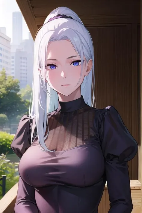 meimei, <lora:meimei-lora-nochekaiser:1>,
mei mei, hair ornament, (purple eyes:1.1), ponytail, scrunchie, hair scrunchie, (parted bangs:1.5), sidelocks, white hair,
BREAK long sleeves, dress, puffy sleeves, black dress, juliet sleeves, turtleneck dress,
BREAK looking at viewer, upper body, full body,
BREAK outdoors, shrine,
BREAK <lyco:GoodHands-beta2:1>, (masterpiece:1.2), best quality, high resolution, unity 8k wallpaper, (illustration:0.8), (beautiful detailed eyes:1.6), extremely detailed face, perfect lighting, extremely detailed CG, (perfect hands, perfect anatomy),