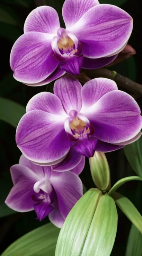 Hyperrealistic photo of an orchid, it is in a forest, the orchid is the center of the image. It is a beautiful purple orchid, with its characteristic colors. It is day. The light enters between the leaves and gives a contrast of shadows on the flower. Beautiful scene, ultra detailed, hyperrealistic, colorful, distant.,<lora:Extremely_Realistic_XL-00005:0.4>,<lora:details xl:0.4>,<lora:photo real:0.4>