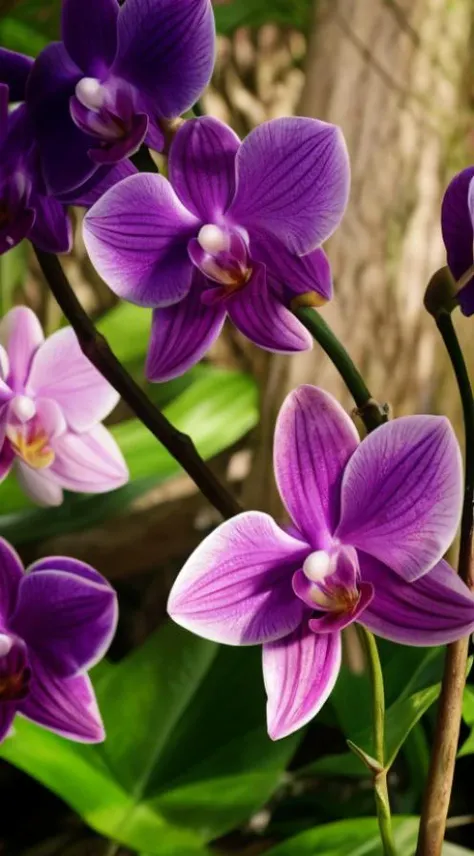Hyperrealistic photo of an orchid,  it is in a forest,  the orchid is the center of the image. It is a beautiful purple orchid,  with its characteristic colors. It is day. The light enters between the leaves and gives a contrast of shadows on the flower. Beautiful scene,  ultra detailed,  hyperrealistic,  colorful,  distant.,<lora:Extremely_Realistic_XL-00005:0.4>,<lora:details xl:0.4>,<lora:photo real:0.4>
