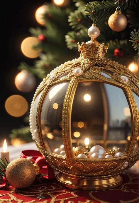 (highly detailed, intricate detail), christmas, pearl, SSGI, SSAO, cgi, symetrical, octane render, 35mm, bokeh, 9:16, (intricate details:1.12), hdr, (intricate details, hyperdetailed:1.15),