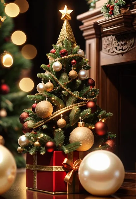 (highly detailed, intricate detail), christmas, pearl, SSGI, SSAO, cgi, symetrical, octane render, 35mm, bokeh, 9:16, (intricate details:1.12), hdr, (intricate details, hyperdetailed:1.15),