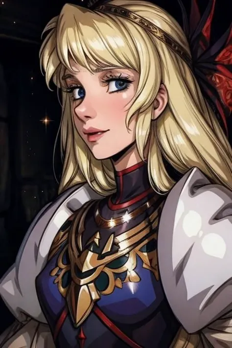 (masterpiece:1.1), (best quality:1.1), 1girl, Real light and shadow, anime face, 4k, 8k, wallpaper,epic, detail texture, blonde hair, (blue eyes:1.5), ((((blond hair:1.35, long hair)))),intricate eyes,beautiful detailed eyes,symmetrical eyes,big eyes:1.5,(((lustrous skin:1.5,bright skin: 1.5,skin tanned,shiny skin,very shiny skin,shiny body,plastic glitter skin,exaggerated shiny skin,illuminated skin))),(detailed body,(detailed face)), cute, erotic,daring, (((medieval man armor,adventurer man armor, ornate sword))),(((intricate outfit,intricate clothes,embroidered outfit,ornate outfit,embroidered clothes,ornate armor))), (dynamic pose:1.0),happy,smile,(centered,scale to fit dimensions,Rule of thirds), ((snowy pine forest at night)), (photorealistic artwork:1.37),(extremely detailed CG unity 8k wallpaper),(((vibrant colors,vibrant theme))),(intricate),(masterpiece),(best quality), holding sword