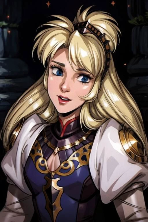 (masterpiece:1.1), (best quality:1.1), 1girl, Real light and shadow, anime face, 4k, 8k, wallpaper,epic, detail texture, blonde hair, (blue eyes:1.5), ((((blond hair:1.35, long hair)))),intricate eyes,beautiful detailed eyes,symmetrical eyes,big eyes:1.5,(((lustrous skin:1.5,bright skin: 1.5,skin tanned,shiny skin,very shiny skin,shiny body,plastic glitter skin,exaggerated shiny skin,illuminated skin))),(detailed body,(detailed face)), cute, erotic,daring, (((medieval man armor,adventurer man armor, ornate sword))),(((intricate outfit,intricate clothes,embroidered outfit,ornate outfit,embroidered clothes,ornate armor))), (dynamic pose:1.0),happy,smile,(centered,scale to fit dimensions,Rule of thirds), ((snowy pine forest at night)), (photorealistic artwork:1.37),(extremely detailed CG unity 8k wallpaper),(((vibrant colors,vibrant theme))),(intricate),(masterpiece),(best quality), holding sword