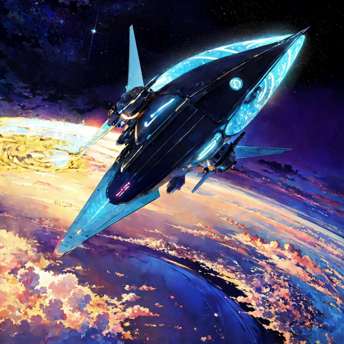 masterpiece,best quality, ultra-detailed,illustration,16k,anime style,,unidentified, flying, object, UFO, mysterious, extraterrestrial, alien, spaceship, sky, hovering, strange, unknown, saucer, celestial, enigmatic, night, bright, lights, unusual, phenomenon, eerie, unexplained, futuristic, otherworldly, spacecraft, cosmic, strange, anomaly, hovering, supernatural, atmosphere,beautiful detailed background,