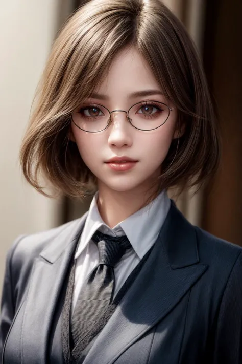 female butler,luxurious western-style building,black skirtsuit,vest,tie,full body shot,
best quality, highly detailed, masterpiece, absurdres, (detail face,detailed eyes, detail hair:1.1),remarkable detailed pupils,photorealistic, realistic,detailed skin texture,
1woman,(solo:1.2),smile,(glasses:1.1), shorthair,<lora:hairdetailer:0.9>,medium breasts, narrow waist,<lora:add_detail:1>,(gular face:1.1), (lips+makeup:1.1),